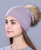 Rhinestones Rabbit fur knitted hat