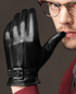 Houndstooth Leather Sheepskin Glove