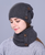 knitted Unisex Thick hat scarf set