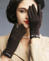 Vintage Bow leather gloves