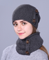 knitted Unisex Thick hat scarf set